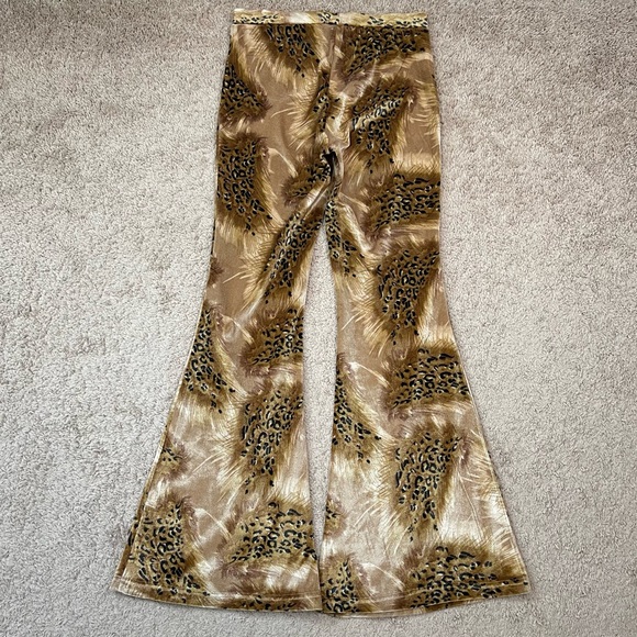 Spell and the Gypsy Velvet Savannah Bells Animal Print Flare Boho Pants Size 8 - Picture 3 of 15